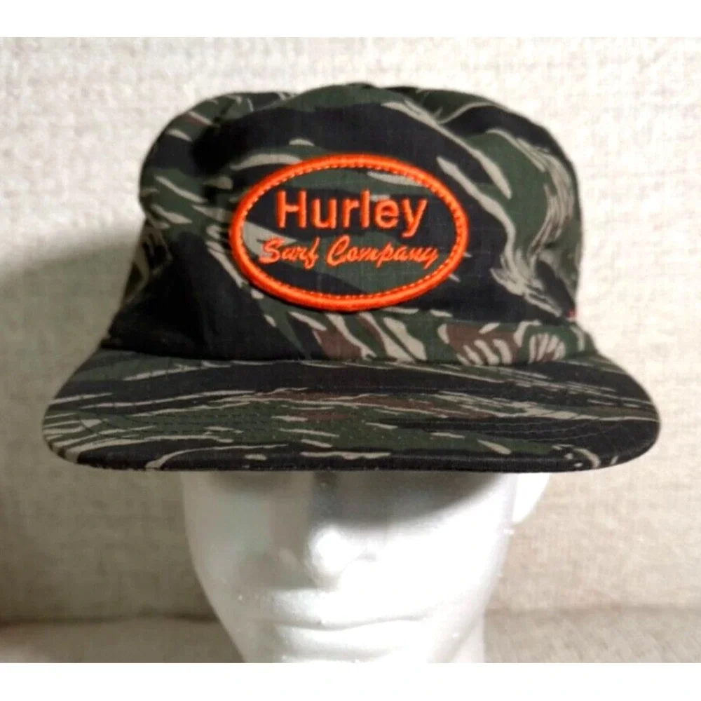 Hurley The Classics Yupoong Green Tiger‎ Stripe Jungle Adjustable Hat Ripstop